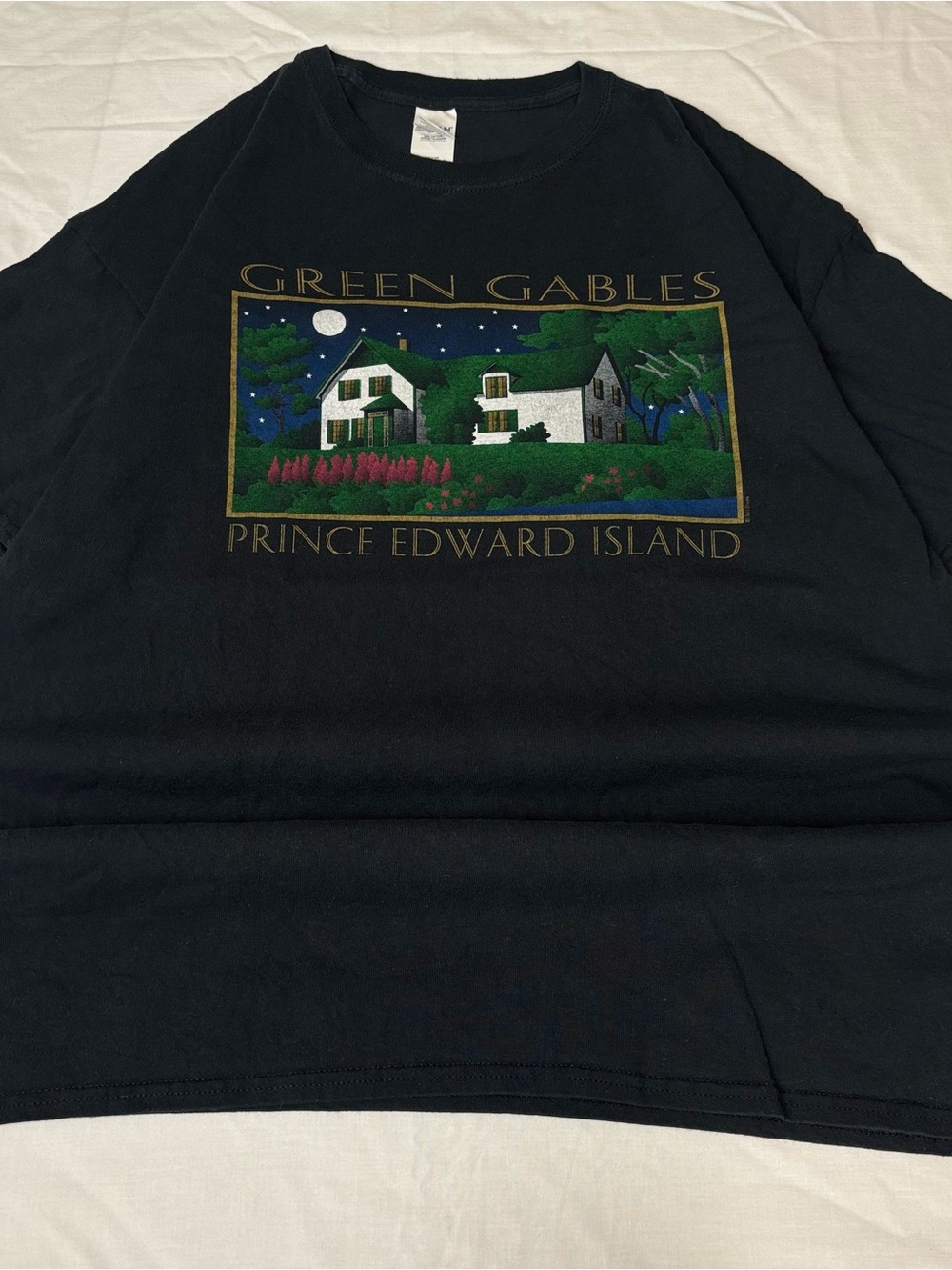 Gildan Black Green Gables Prince Edward Island Graphic short Sleeve Shirt